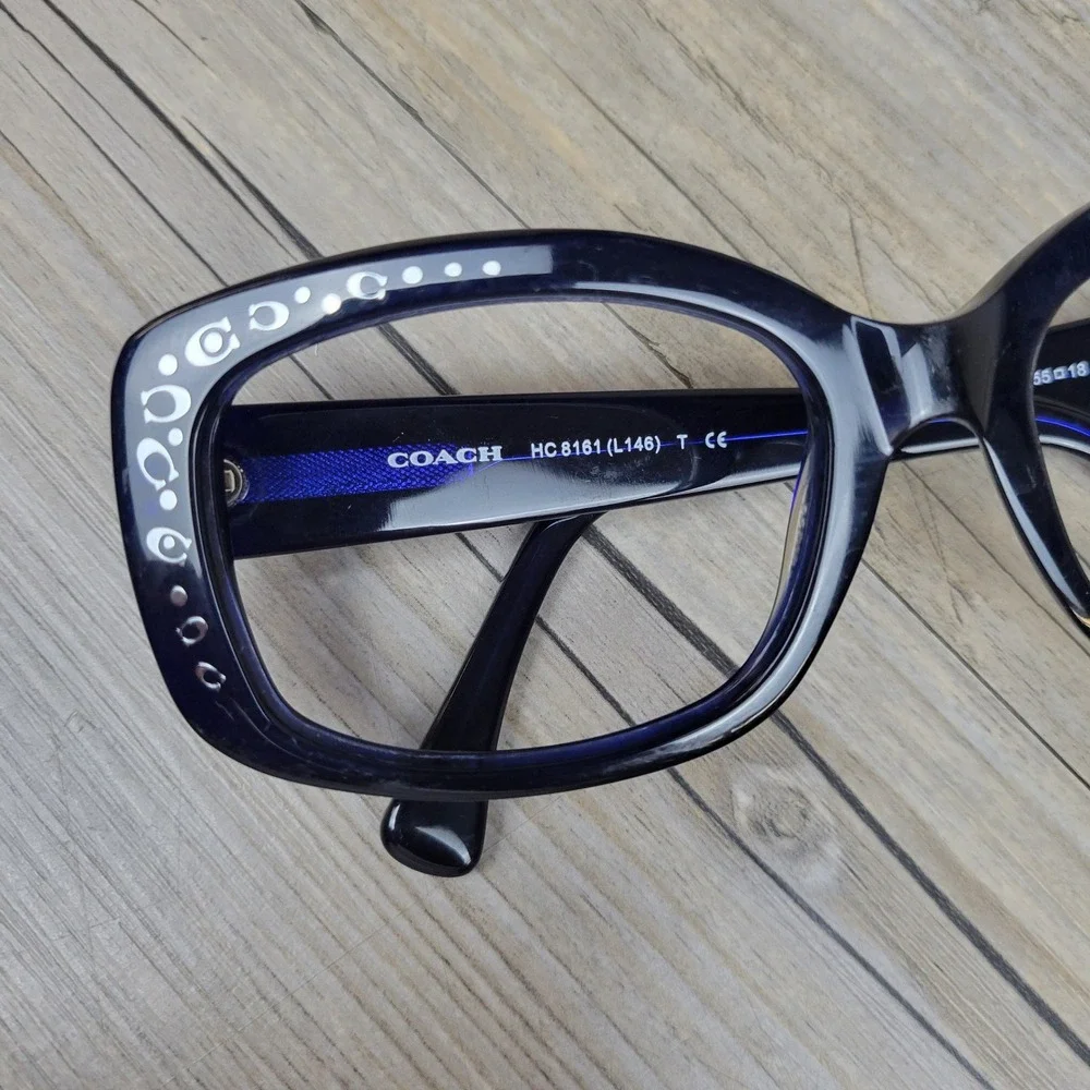 Coach Eyeglass Frames HC 8161 L146 51104L Navy Signature C Logo Womens 55-18-135